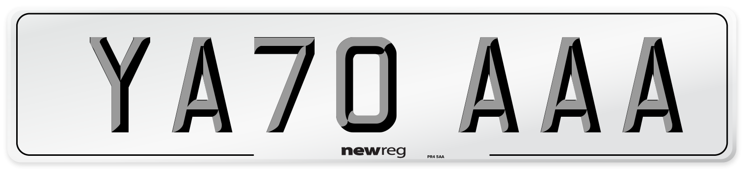 YA70 AAA Number Plate from New Reg
